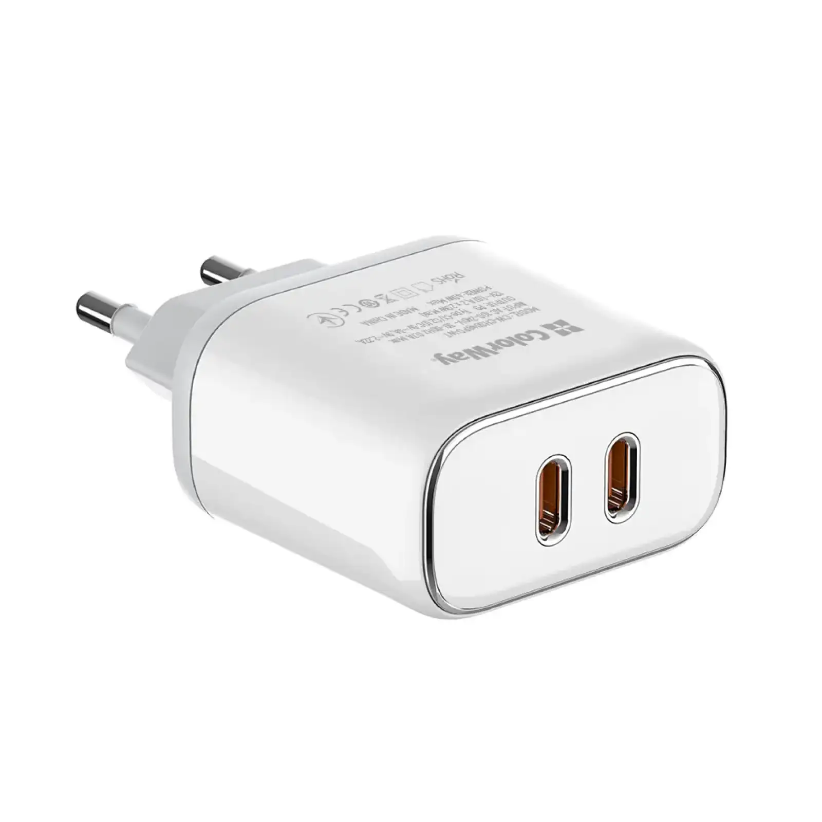 СЗУ ColorWay Power Delivery Port PPS USB (Type-C PD + Type-C PD) (40W) White (CW-CHS048PD-WT) UA