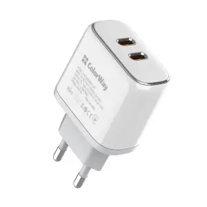 СЗУ ColorWay Power Delivery Port PPS USB (Type-C PD + Type-C PD) (40W) White (CW-CHS048PD-WT) UA