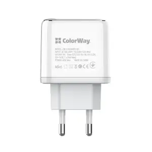 СЗУ ColorWay Power Delivery Port PPS USB (Type-C PD + Type-C PD) (40W) White (CW-CHS048PD-WT) UA