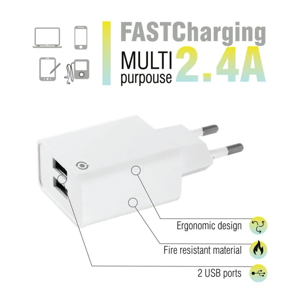 МЗП Piko TC-242 (2USB, 2.4A) White (1283126477560) UA