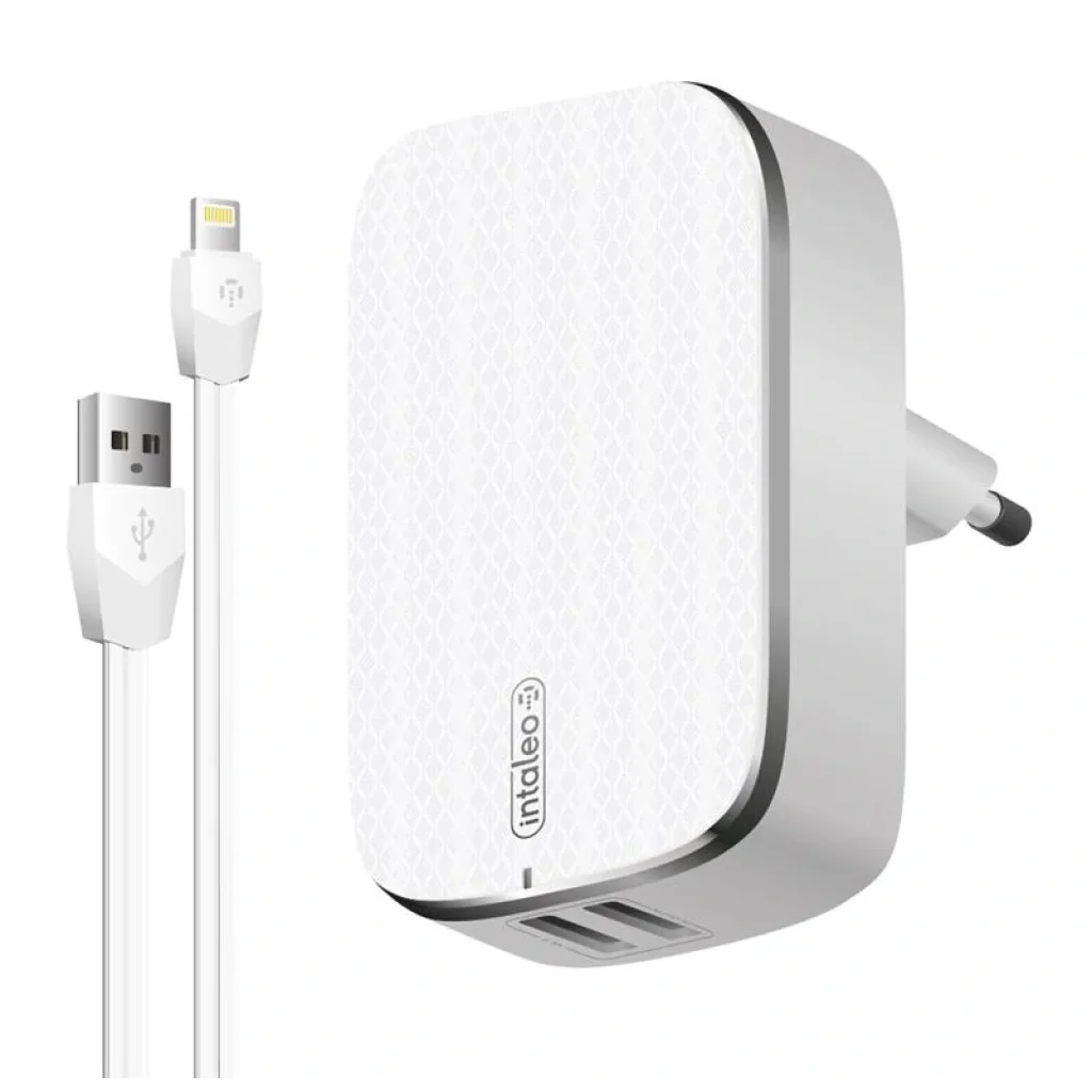 МЗП Intaleo TCG242 (2USB, 2.4A) White + кабель Lightning UA