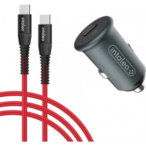 АЗП Intaleo CCGQPD120T (USB, 3A) Grey + кабель USB Type С UA