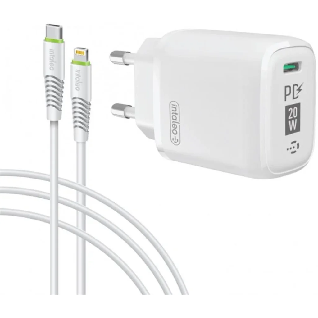СЗУ Intaleo TCGQPD120L (1USBx3A) White + кабель Lightning UA