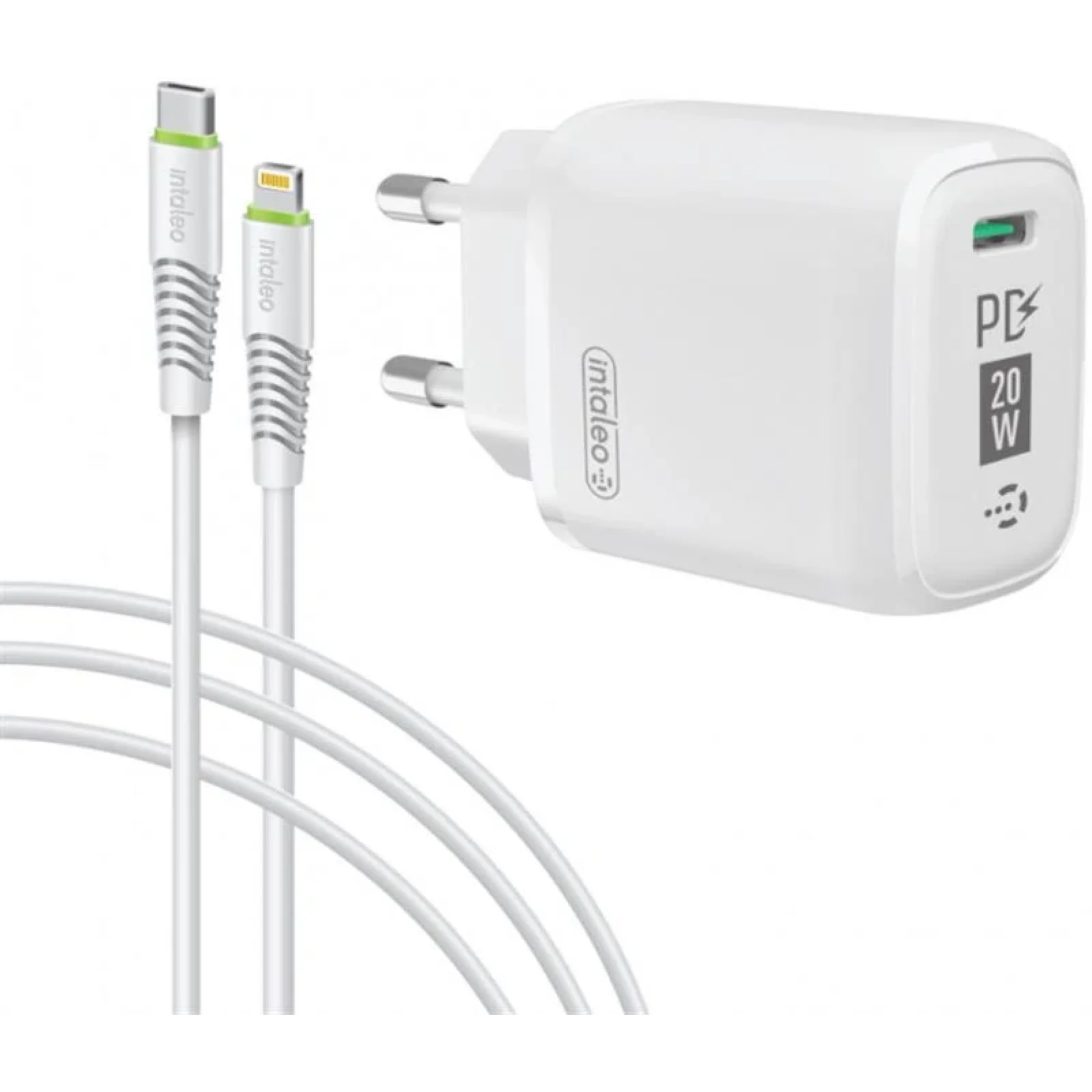МЗП Intaleo TCGQPD120L (1USBx3A) White + кабель Lightning UA