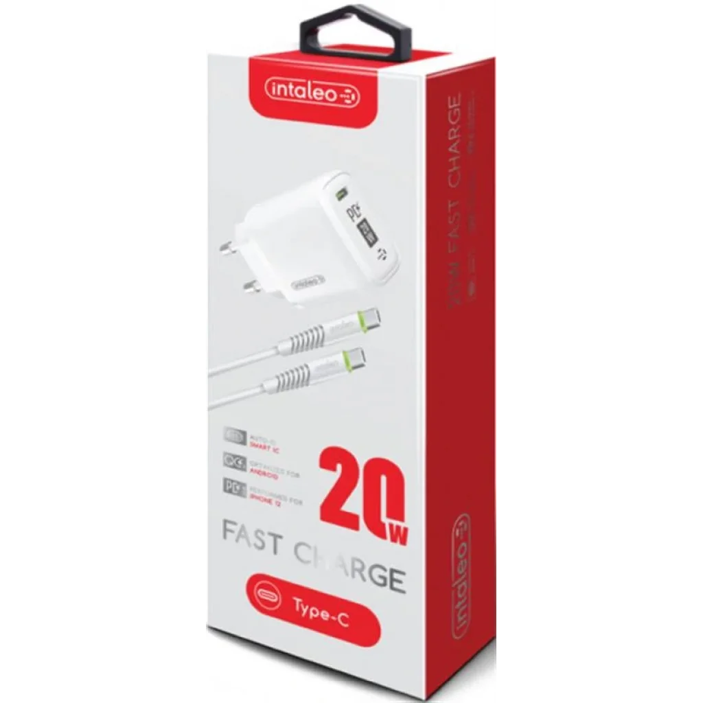 МЗП Intaleo TCGQPD120T (1USBx3A) White + кабель USB Type С UA