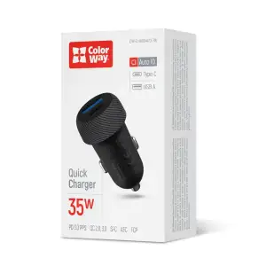 АЗУ ColorWay 2USB (Type-C PD35W + USB QC3.0) 35W Black (CW-CHA064PD-BK) UA