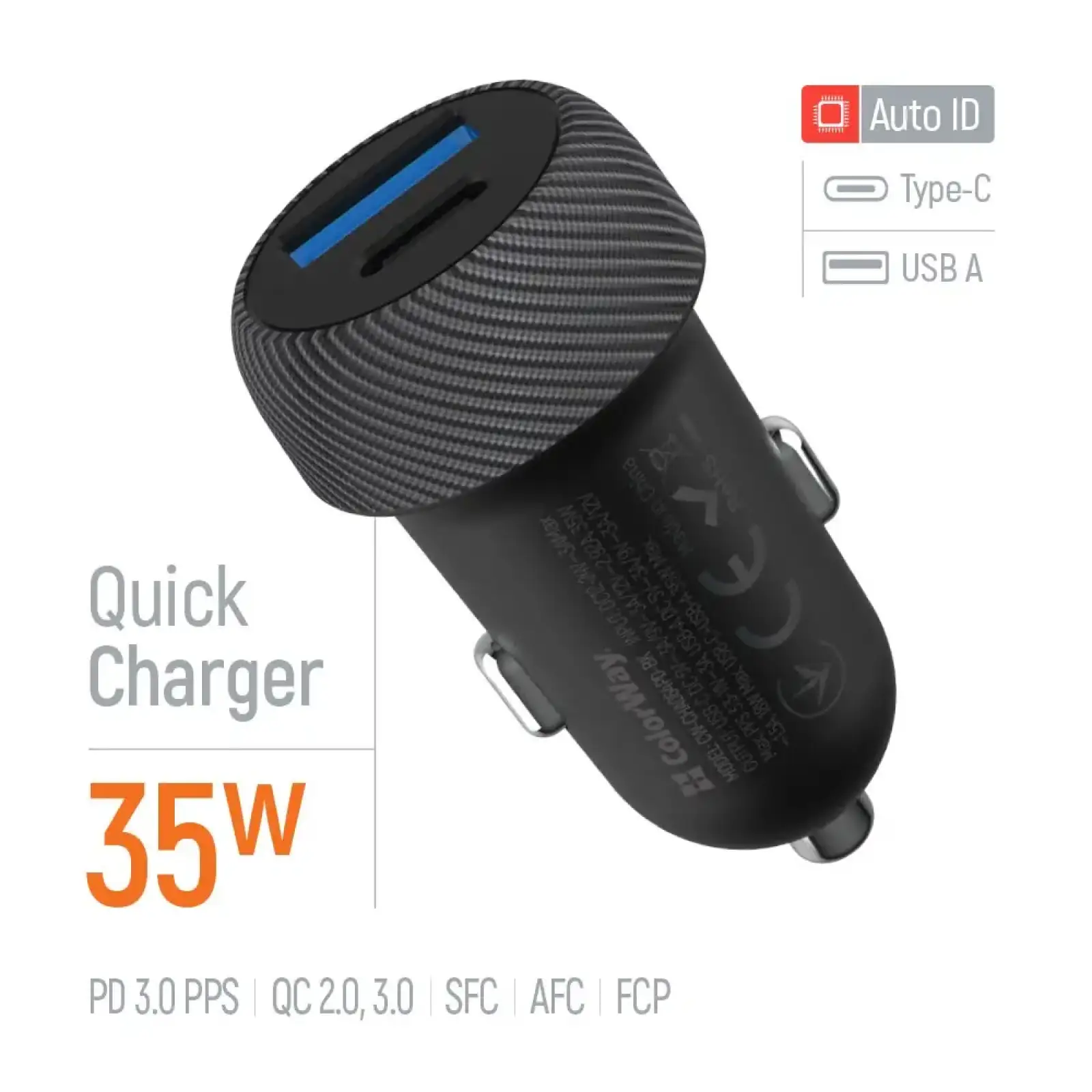 АЗП ColorWay 2USB (Type-C PD35W + USB QC3.0) 35W Black (CW-CHA064PD-BK) UA