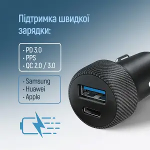 АЗП ColorWay 2USB (Type-C PD35W + USB QC3.0) 35W Black (CW-CHA064PD-BK) UA