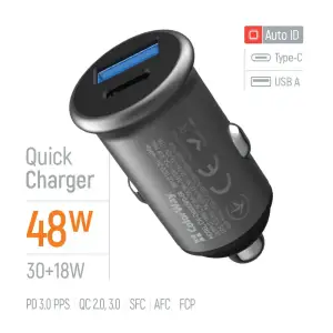 АЗУ ColorWay 2USB (Type-C PD30W + USB QC3.0 18W) 48W Gray (CW-CHA065PD-GR) UA