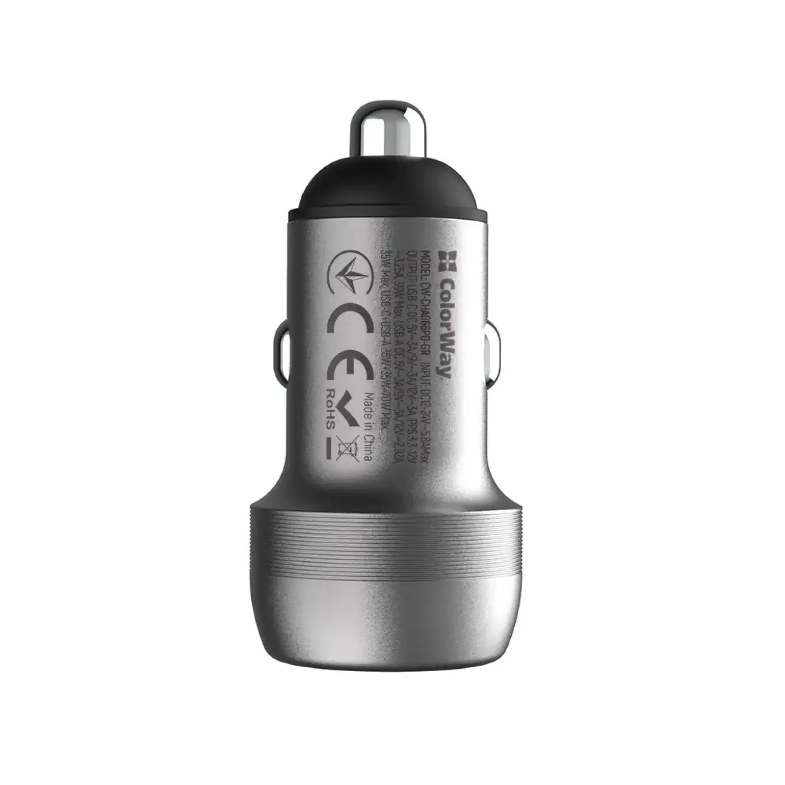АЗУ ColorWay 2USB (Type-C PD35W + USB QC3.0 35W) 70W Gray (CW-CHA066PD-GR) UA