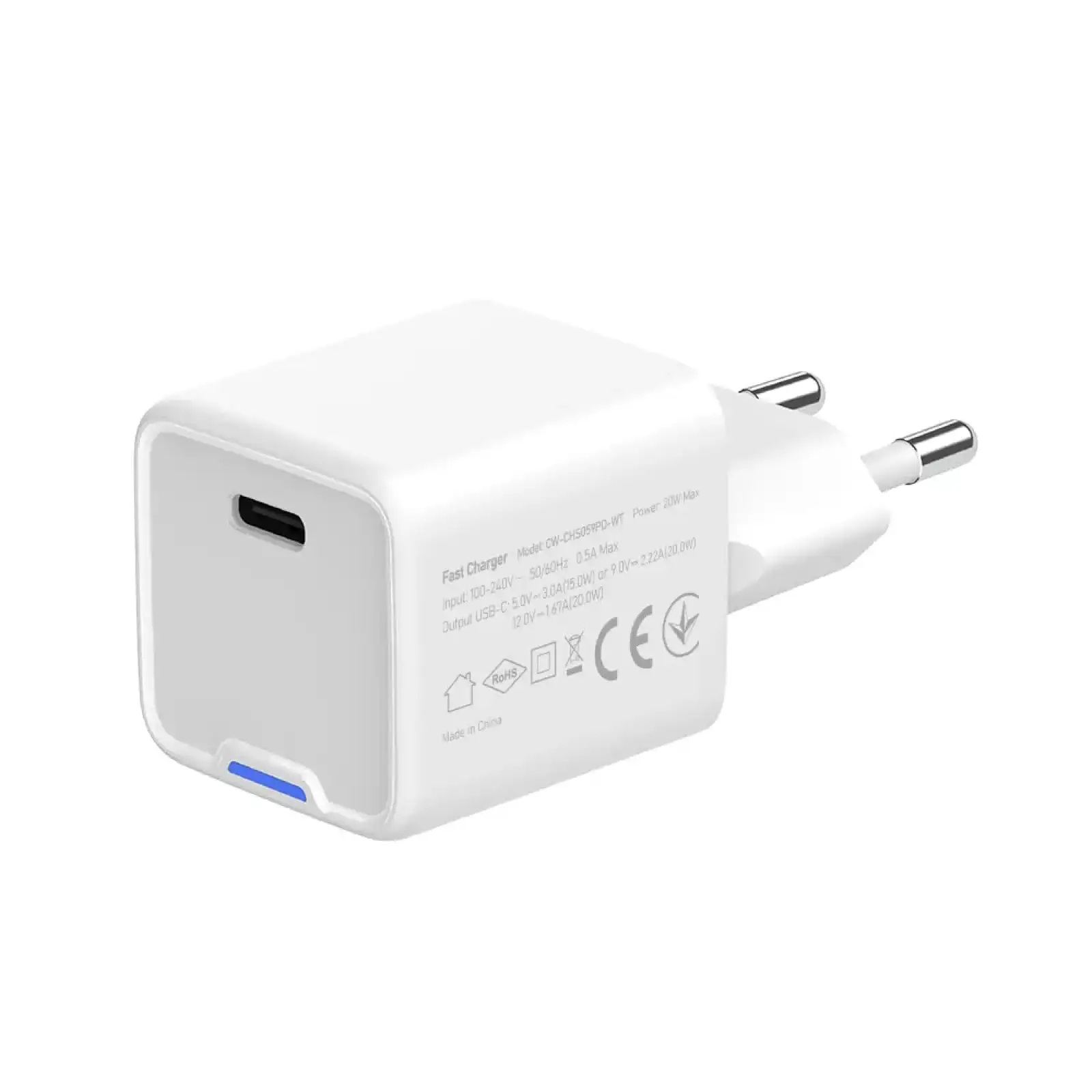 МЗП ColorWay GaN Mini 20W PD Port PPS USB-C White (CW-CHS059PD-WT) UA