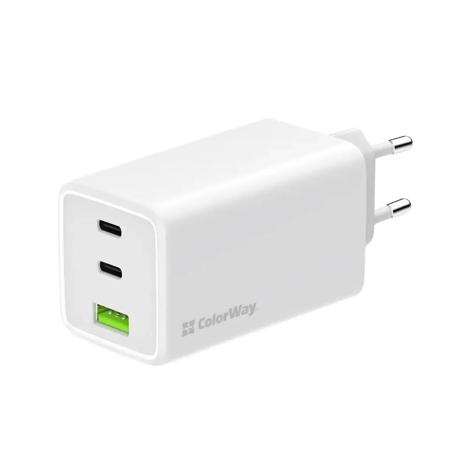 МЗП ColorWay GaN Mini 100W PD Port PPS USB (USB-2C1A) White (CW-CHS061PD-WT) UA