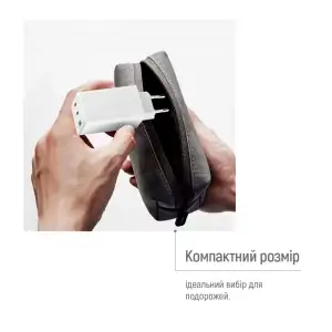 МЗП ColorWay GaN Mini 100W PD Port PPS USB (USB-2C1A) White (CW-CHS061PD-WT) UA