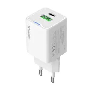 СЗУ ColorWay GaN Mini 20W PD Port PPS USB (Type-C PD + USB QC4.0) White (CW-CHS062PD-WT) UA