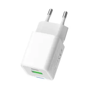 СЗУ ColorWay GaN Mini 20W PD Port PPS USB (Type-C PD + USB QC4.0) White (CW-CHS062PD-WT) UA