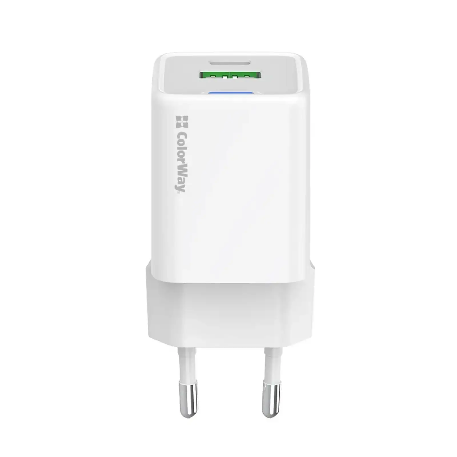 СЗУ ColorWay GaN Mini 20W PD Port PPS USB (Type-C PD + USB QC4.0) White (CW-CHS062PD-WT) UA