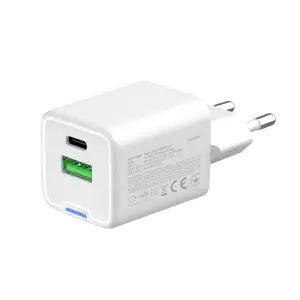 СЗУ ColorWay GaN Mini 20W PD Port PPS USB (Type-C PD + USB QC4.0) White (CW-CHS062PD-WT) UA