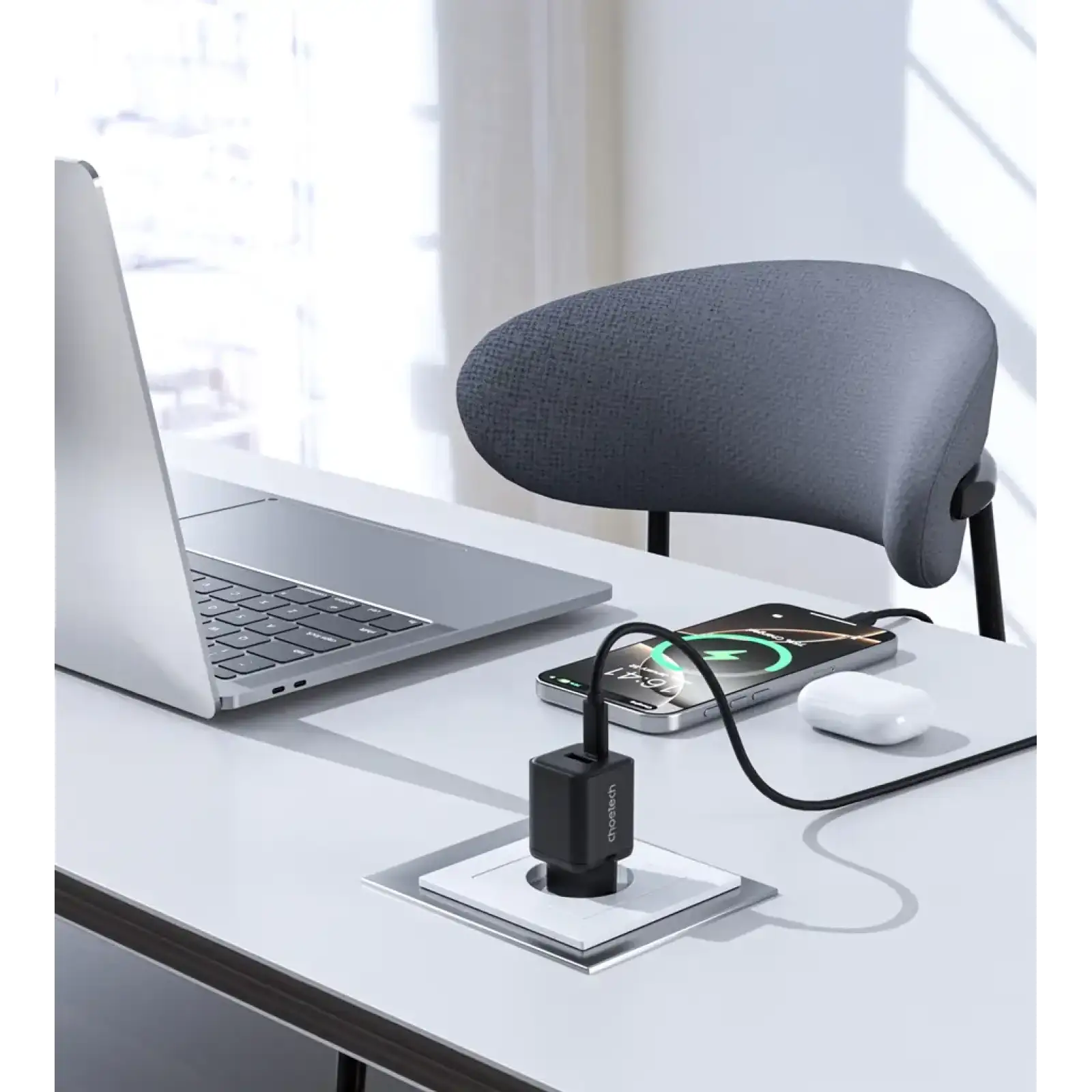 МЗП Choetech (USB-C+USB-A) Black (PD5012-EU-BK) UA