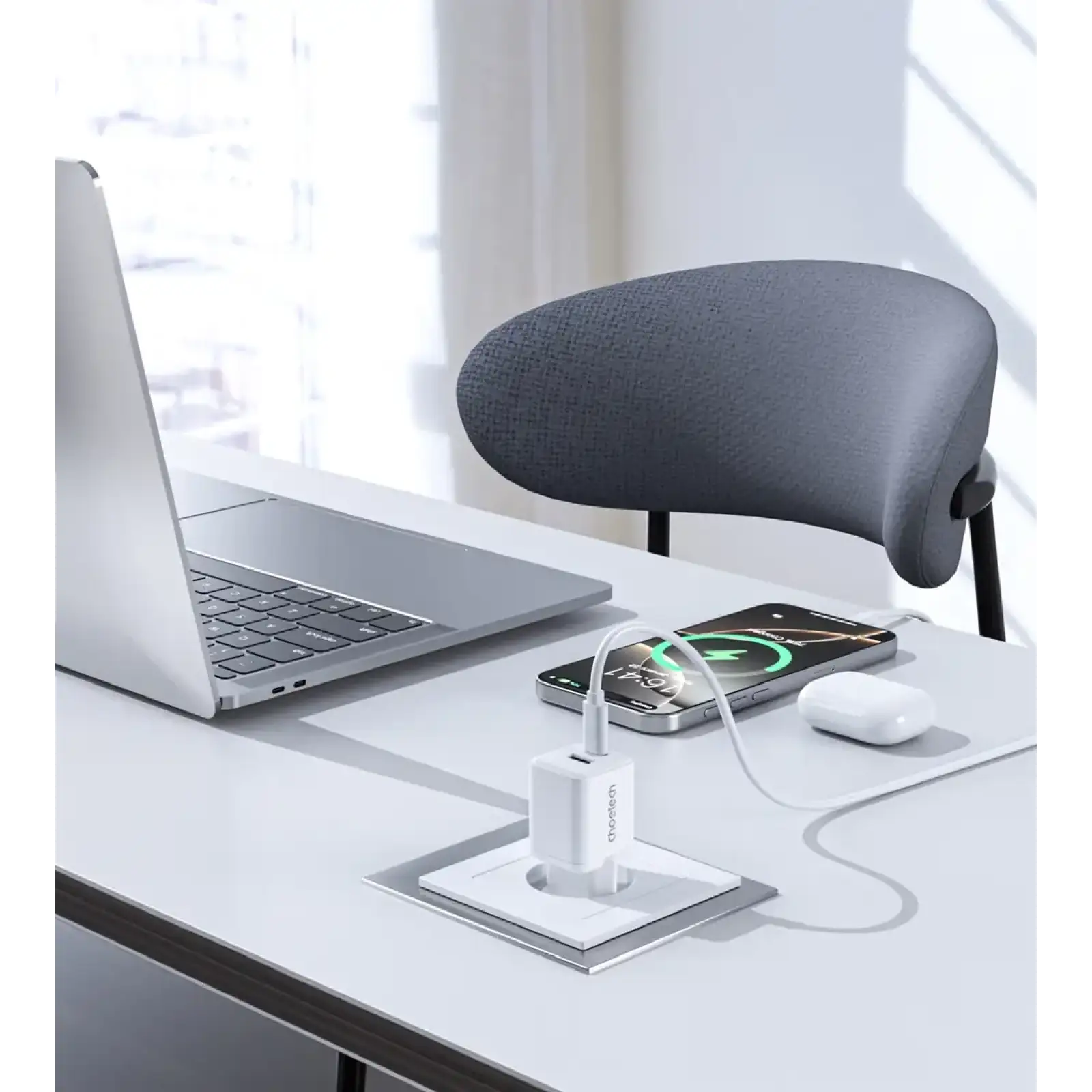 МЗП Choetech (USB-C+USB-A) White (PD5012-EU-WH) UA