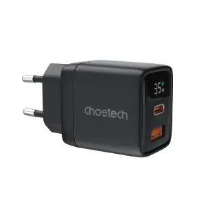 МЗП Choetech (USB-C+USB-A) Black (PD6052-EU-BK) UA