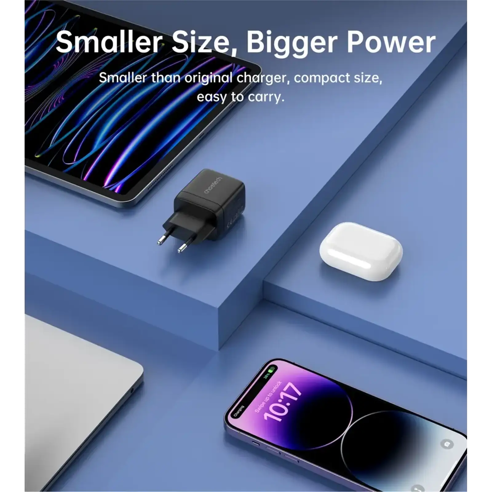 МЗП Choetech (USB-C+USB-A) Black (PD6052-EU-BK) UA
