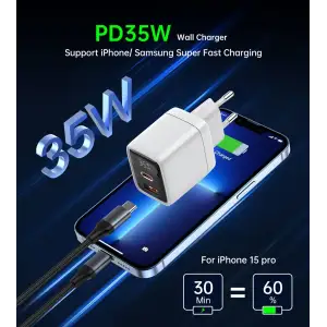 МЗП Choetech (USB-C+USB-A) White (PD6052-EU-WH) UA