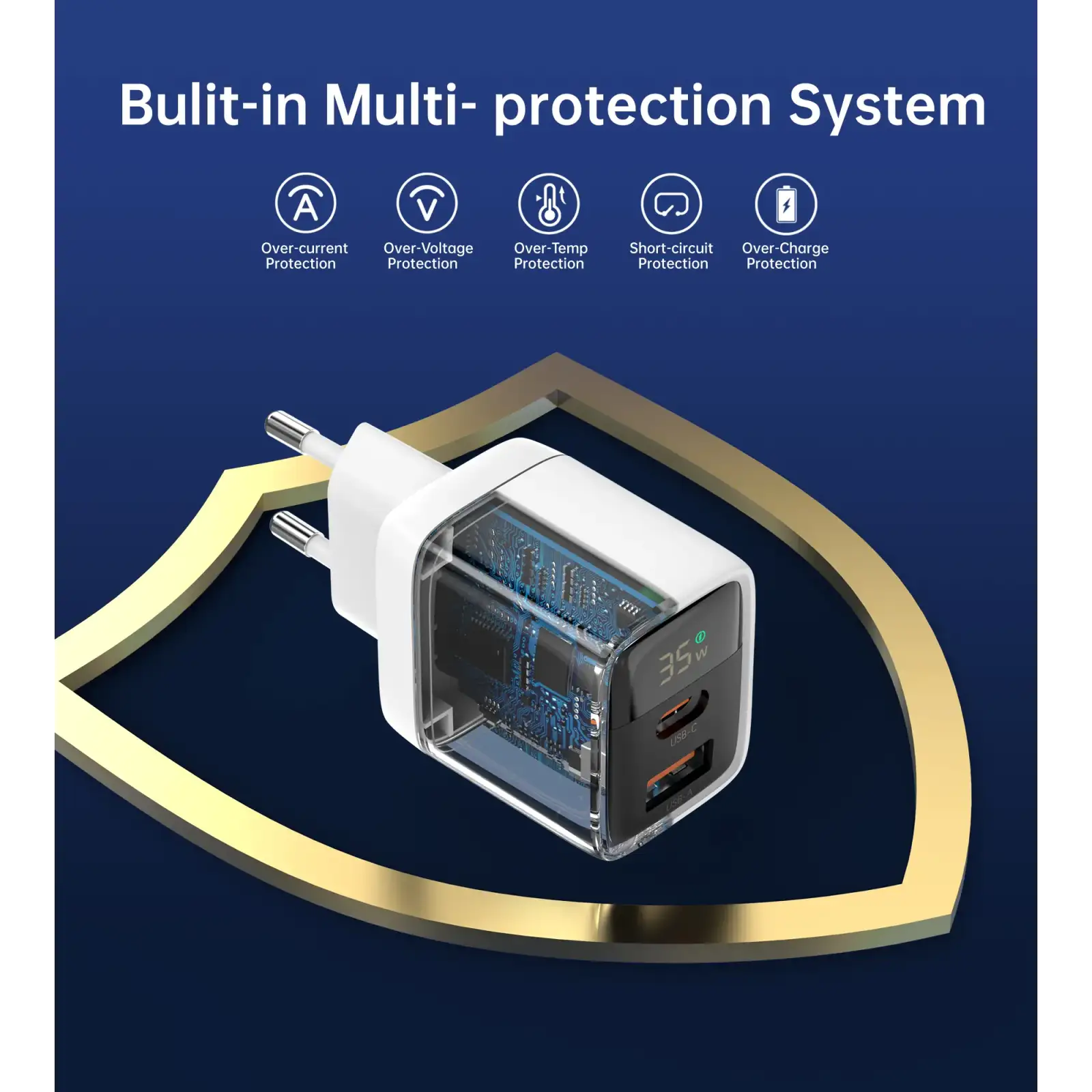 МЗП Choetech (USB-C+USB-A) White (PD6052-EU-WH) UA