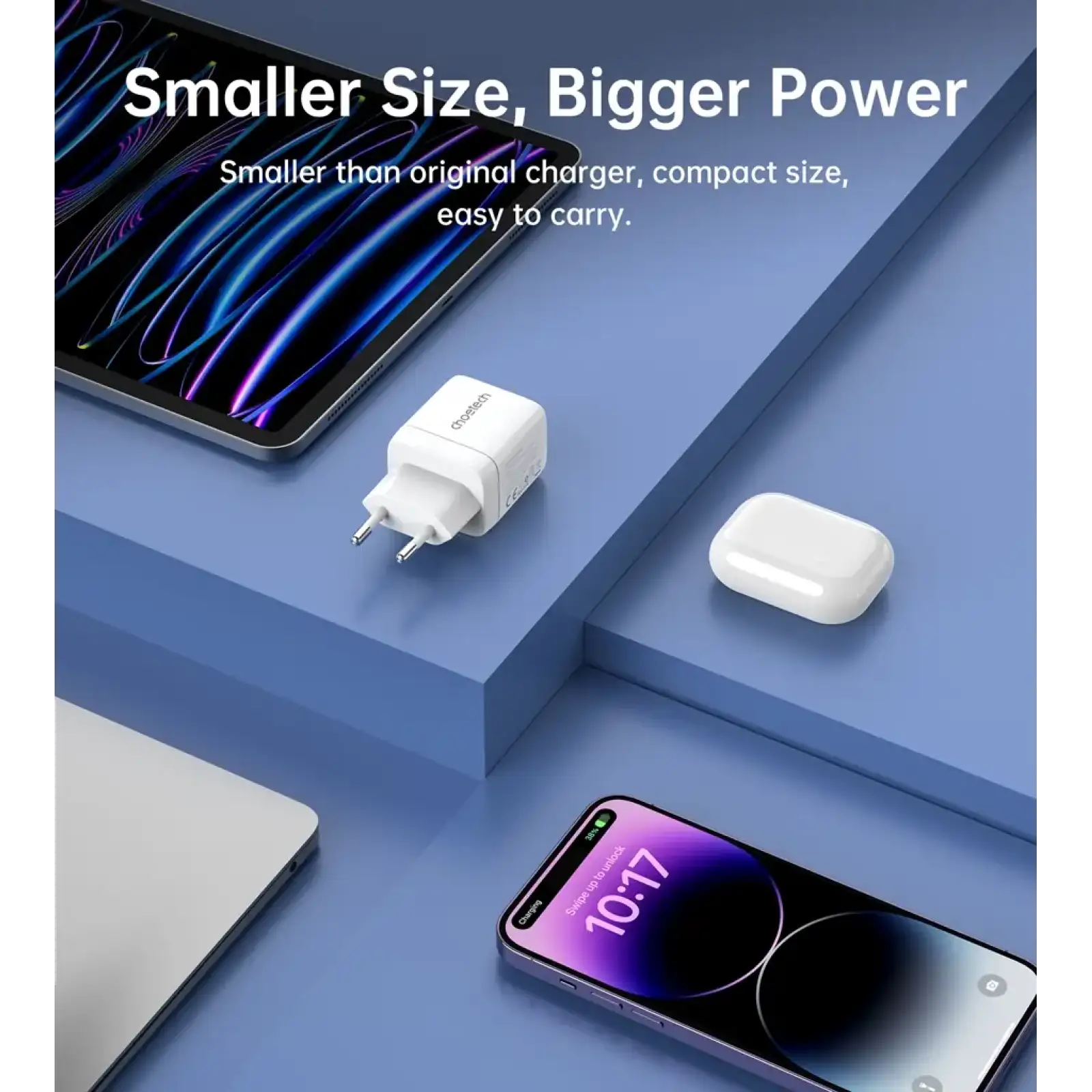 МЗП Choetech (USB-C+USB-A) White (PD6052-EU-WH) UA
