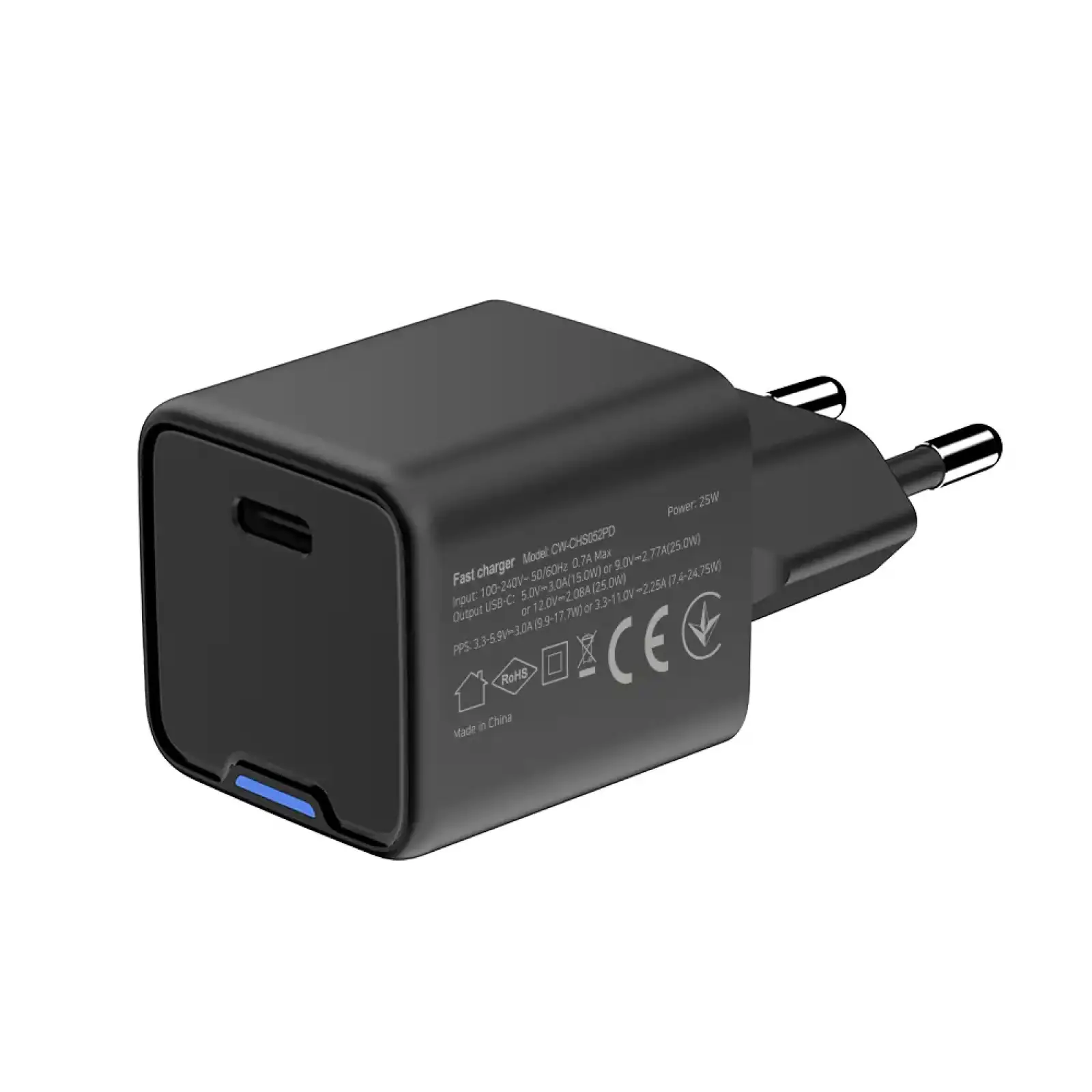 СЗУ ColorWay GaN Mini 25W PD Port PPS USB-C Black (CW-CHS052PD-BK) UA