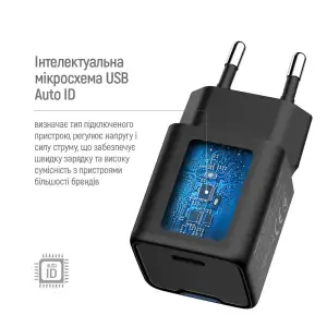 СЗУ ColorWay GaN Mini 25W PD Port PPS USB-C Black (CW-CHS052PD-BK) UA