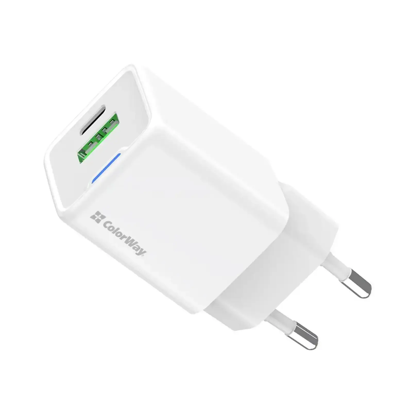СЗУ ColorWay GaN Mini 30W PD Port PPS USB (Type-C PD + USB QC4.0) White (CW-CHS053PD-WT) UA