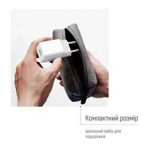 СЗУ ColorWay GaN Mini 30W PD Port PPS USB (Type-C PD + USB QC4.0) White (CW-CHS053PD-WT) UA