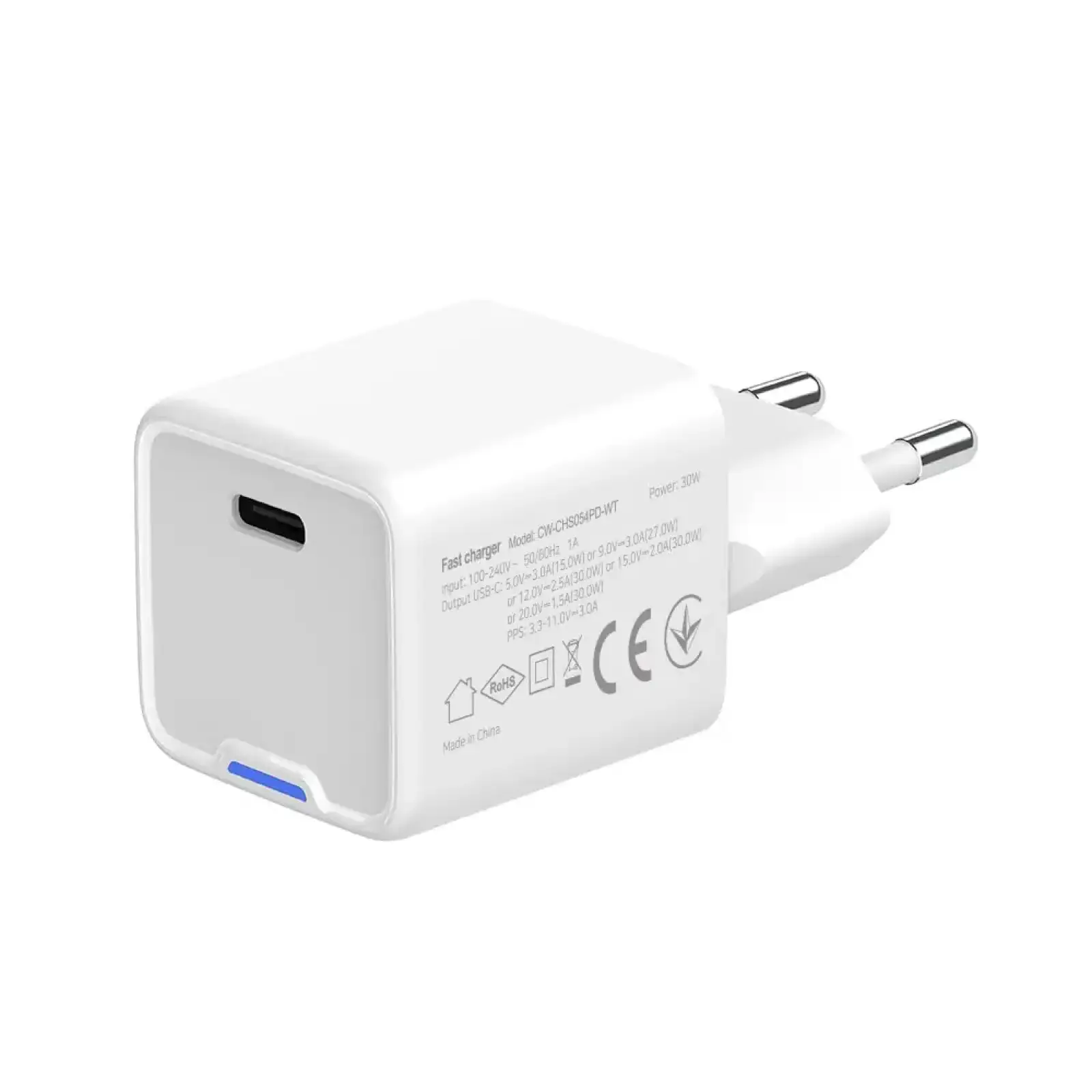 МЗП ColorWay GaN Mini 30W PD Port PPS USB-C White (CW-CHS054PD-WT) UA