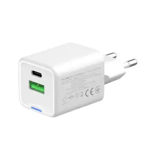 МЗП ColorWay GaN Mini 35W PD Port PPS USB (Type-C PD + USB QC4.0) White (CW-CHS055PD-WT) UA
