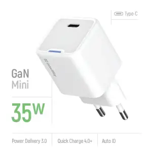 СЗУ ColorWay GaN Mini 35W PD Port PPS USB-C White (CW-CHS056PD-WT) UA