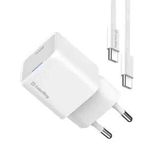 СЗУ ColorWay GaN Mini 35W PD Port PPS USB-C White (CW-CHS056PDC-WT) + кабель USB Type-C UA