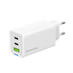 СЗУ ColorWay GaN Mini 65W PD Port PPS USB (USB-2C1A) White (CW-CHS058PD-WT) UA