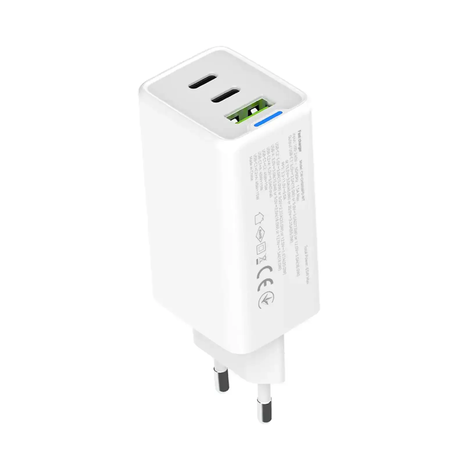 СЗУ ColorWay GaN Mini 65W PD Port PPS USB (USB-2C1A) White (CW-CHS058PD-WT) UA