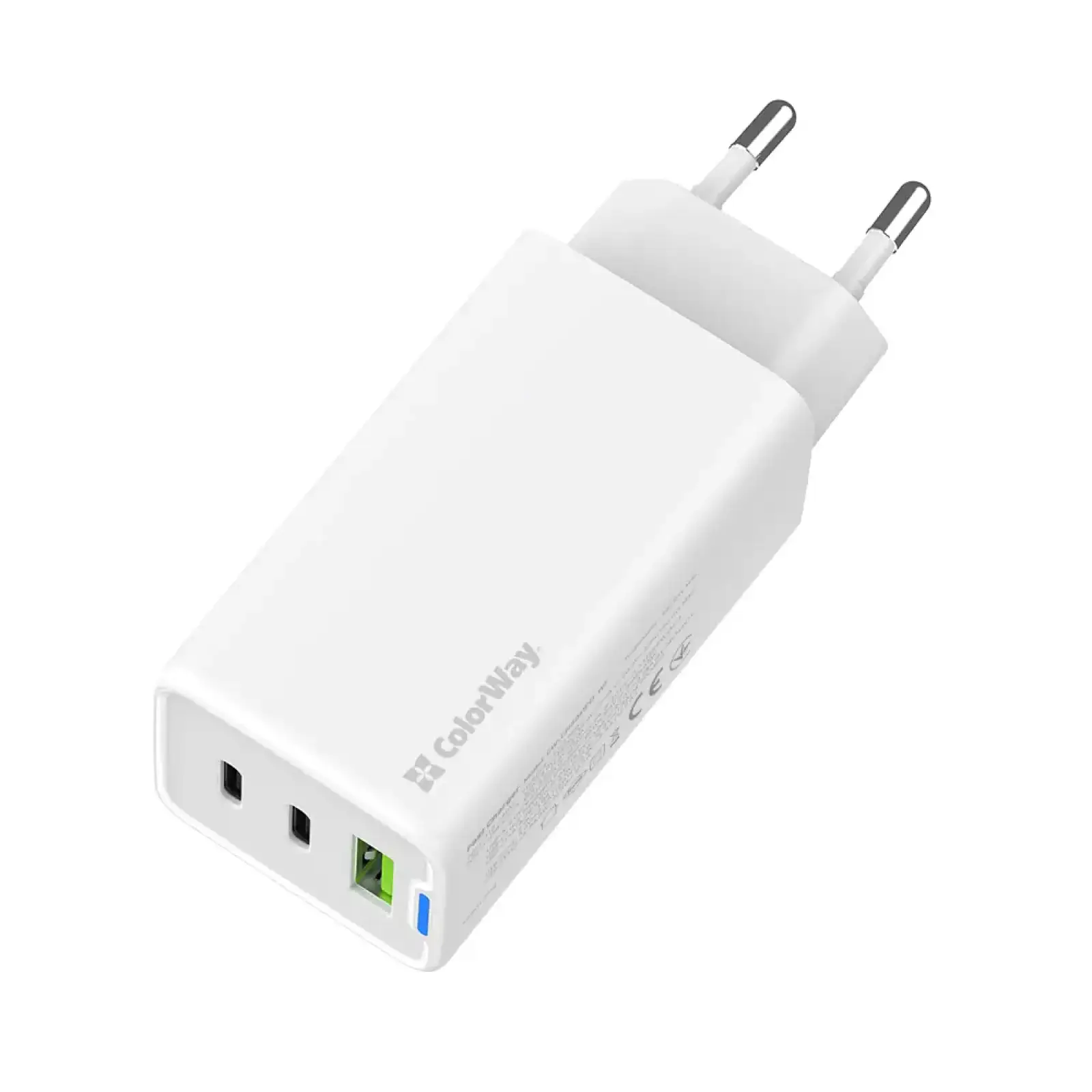 СЗУ ColorWay GaN Mini 65W PD Port PPS USB (USB-2C1A) White (CW-CHS058PD-WT) UA