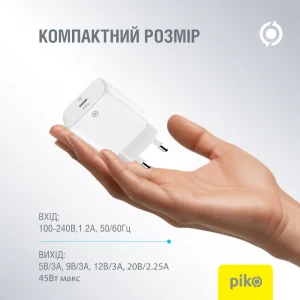 МЗП Piko TC-PD451 (1USB-Cx3A) 45W White (1283126597770) UA