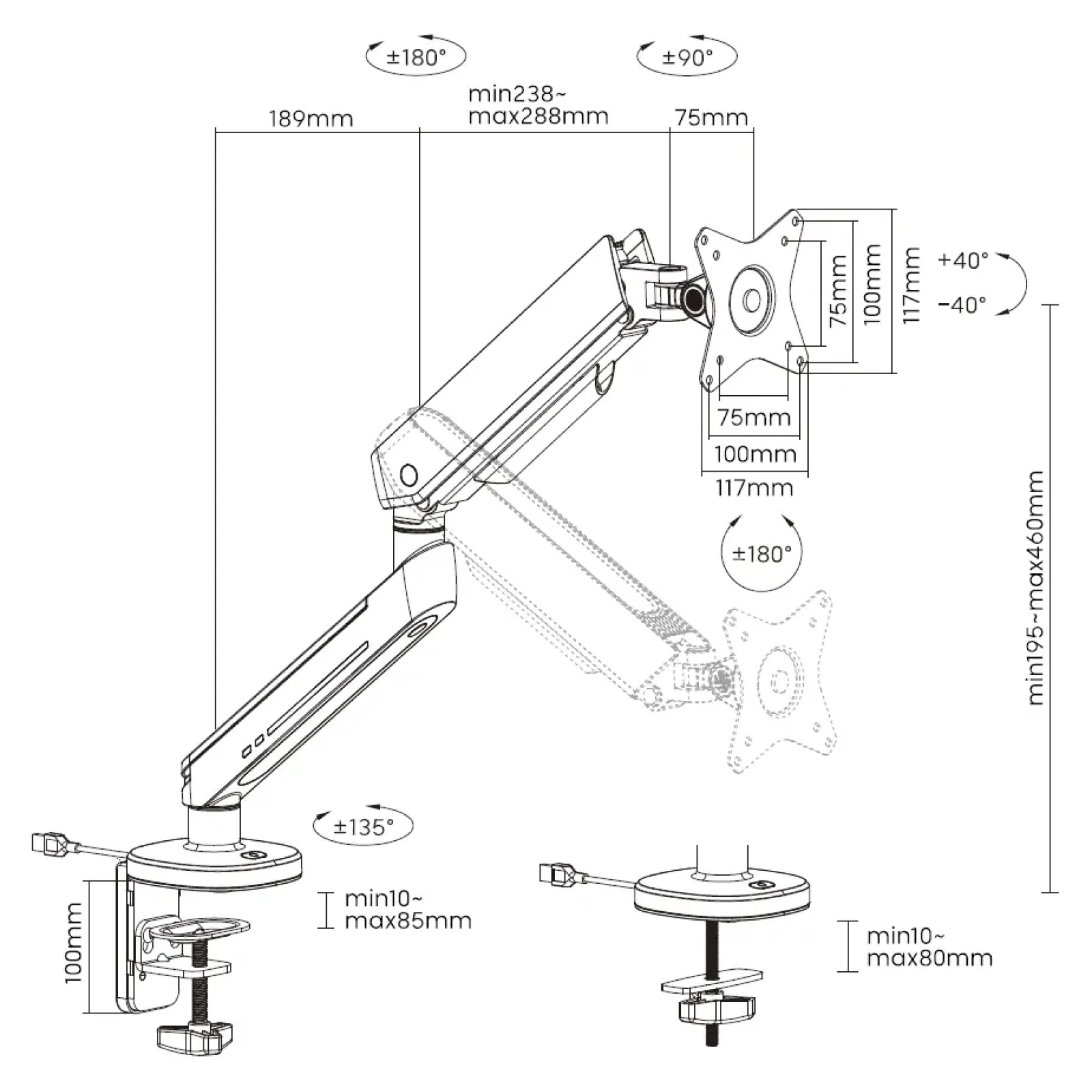 Кронштейн OfficePro MA901G Plus RGB 17-32