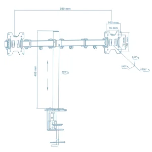 Кронштейн Walfix DM-400B (для 2-х мониторов) UA