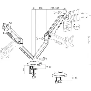 Кріплення настільне для двох моніторів OfficePro 17-35