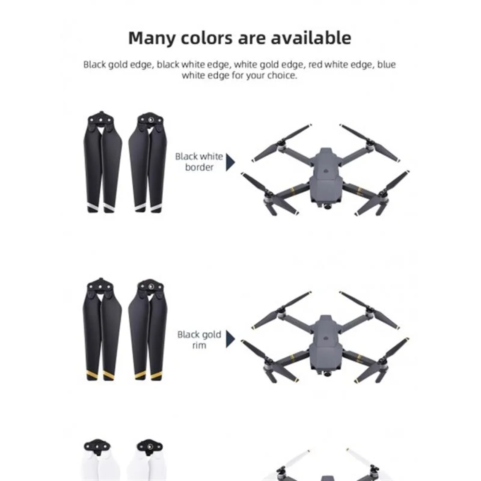 Пропеллеры лопасти винты SK для DJI Mavic Pro Platinum Quick Props (4шт) Black/Silver (32861866063BS) UA