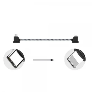 Кабель Goojodoq Type-C-Lightning Nylon для пульта RC-N1 DJI Mavic 3 / Air 2 / 2S / Mini 2 / Mini 3 Pro 0.3m Black (32866812366N130TL) UA