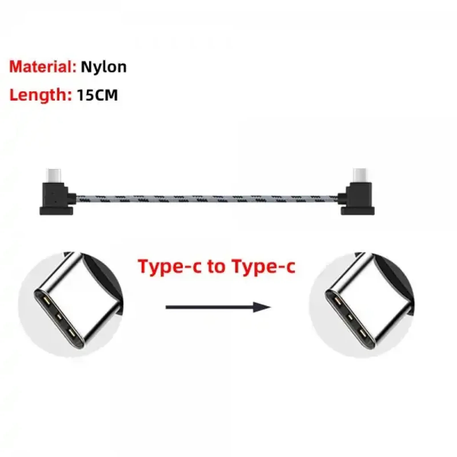 Кабель Goojodoq Type-C-Type-C Nylon для пульта RC-N1 DJI Mavic 3 / Air 2/2S / Mini 2/3 Pro 0.15m Black (32866812366N115TT) UA