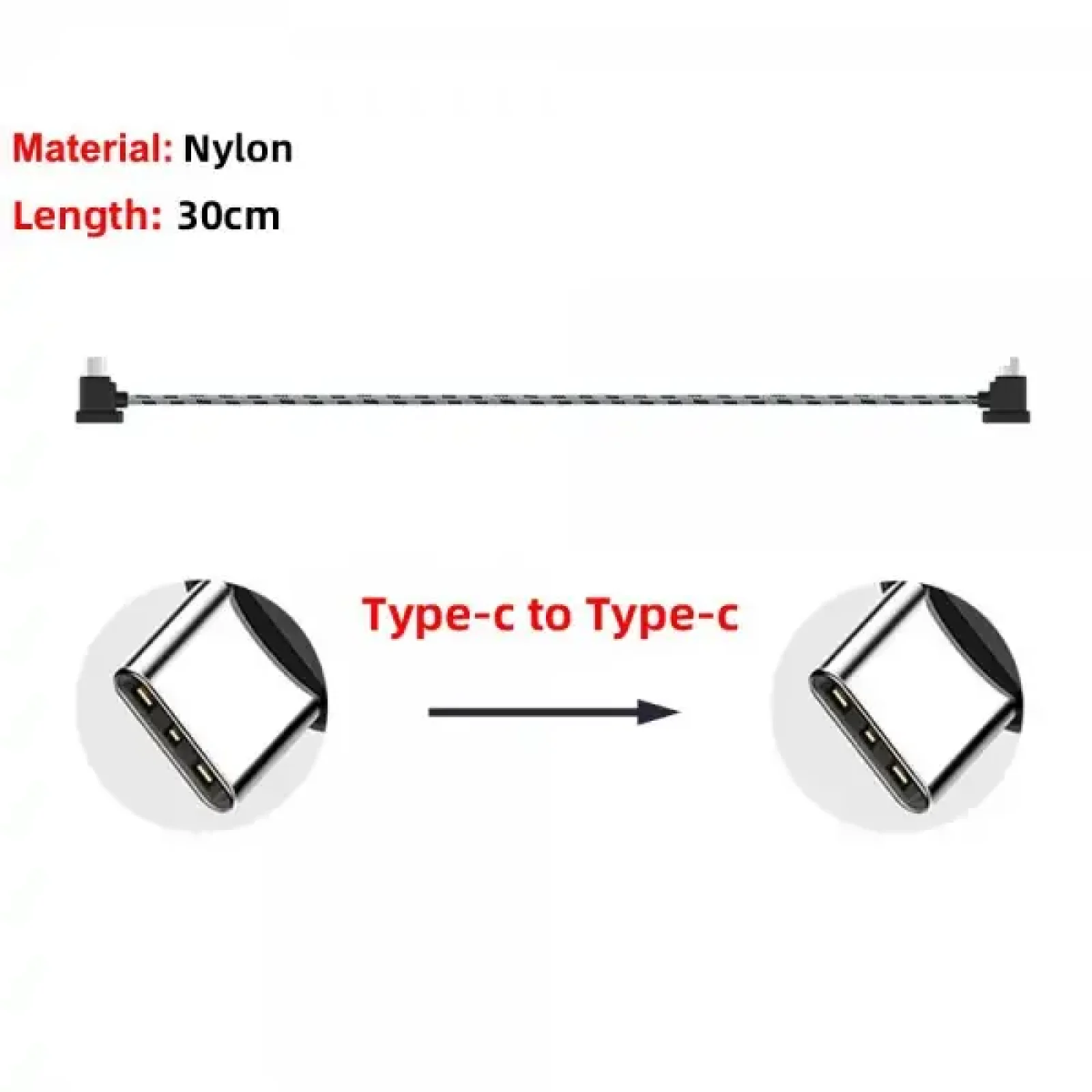 Кабель Goojodoq Type-C-Type-C Nylon для пульта RC-N1 DJI Mavic 3 / Air 2 / Air 2S / Mini 2 / Mini 3 Pro 0.3m Black (32866812366N130TT) UA
