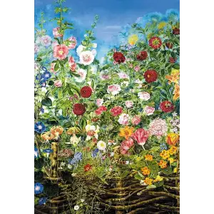 Пазл UkrainianPuzzles Квіти за тином. Катерина Білокур UA