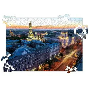 Пазл дерев`яний UkrainianPuzzles Успенський собор і центр Харкова UA