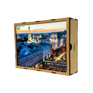 Пазл дерев`яний UkrainianPuzzles Успенський собор і центр Харкова UA